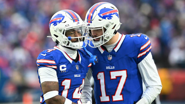 Buffalo Bills receiver Stefon Diggs with quarterback Josh Allen